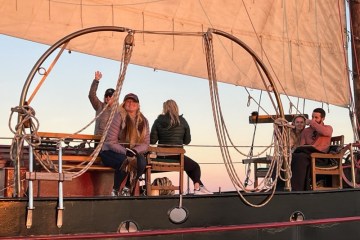 a group of people on a boat